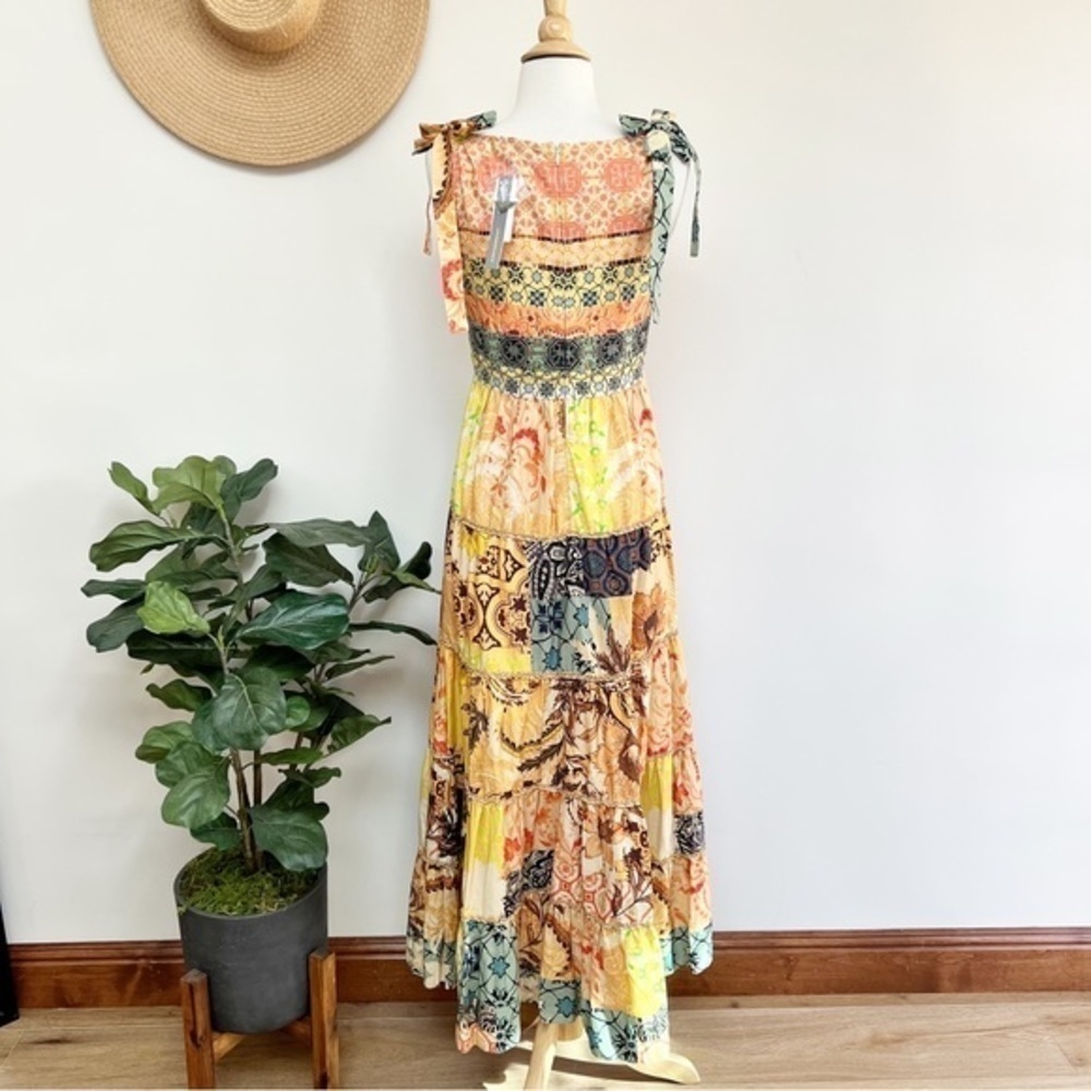 💋Anthropologie Geisha Design Rosalinda Patchwork Maxi dress size XS - Picture 5 of 12